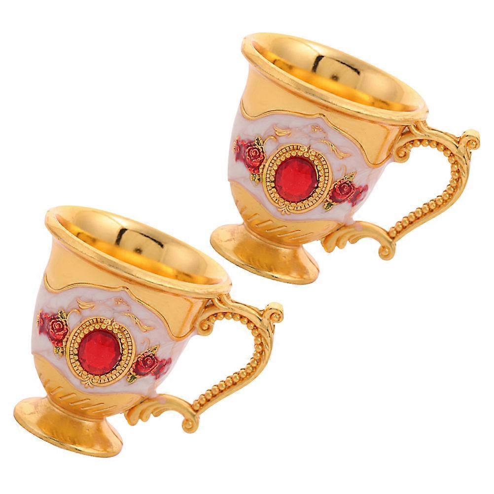Metal Embossed Wine Cups for Liquor Holding 2Pcs Multi-Function Set