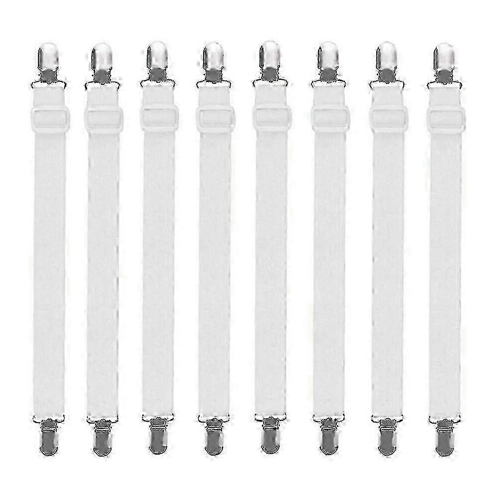 8pcs/Set Elastic Sheet Clips Double End Clips Fixed Suspender