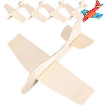 6Pcs Wooden Airplane Model Monter Wood Planes DIY Blank Maleri Plane Kids Toy Gift