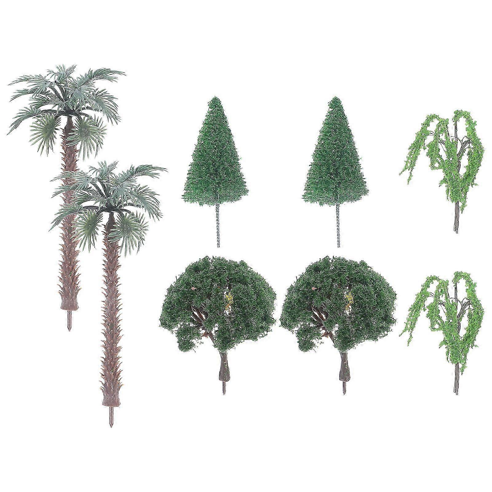 Model Trees for Decor 8Pcs Mini Simulation Trees Miniature Landscape PVC Props