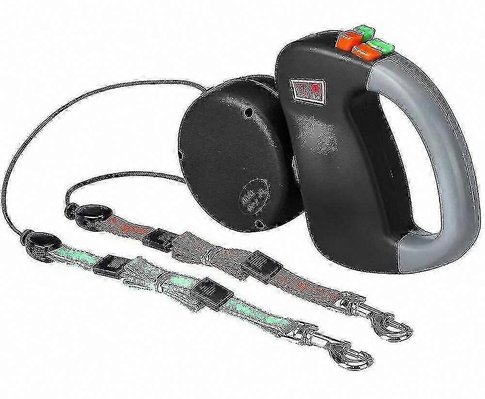 Retractable No Tangle Double Dog Leash for Two Dogs
