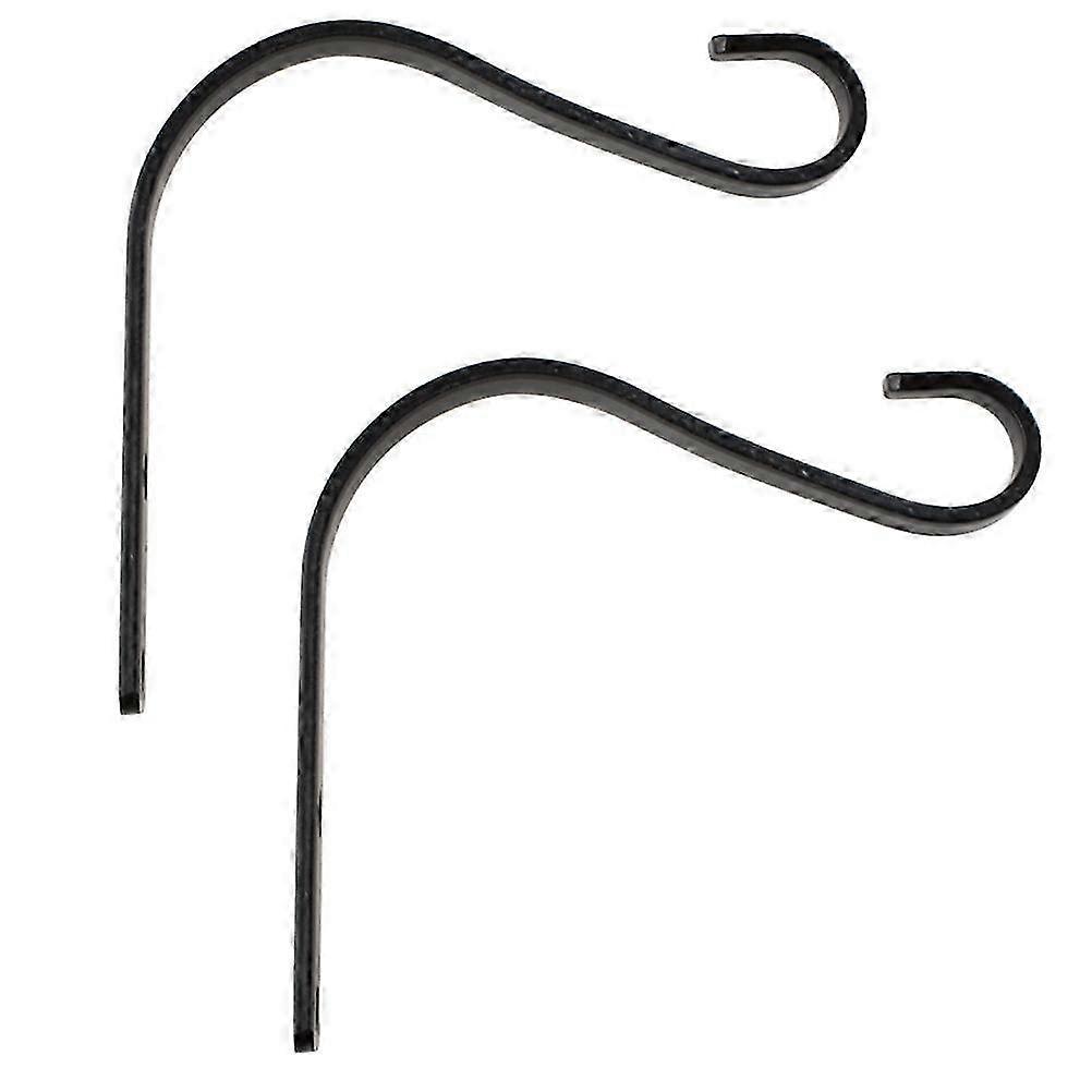 2Pcs Plant Hook Rustic Iron Wall Light Hook Hanger Lantern Bracket (Black)