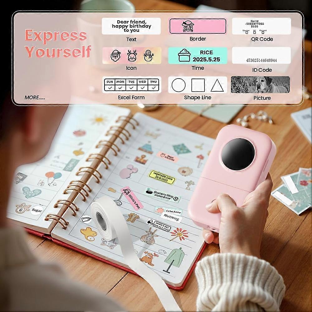 Label Maker Machine, Bluetooth Mini Label Maker for Office, Inkless Thermal Label Printer Portable Sticker Maker