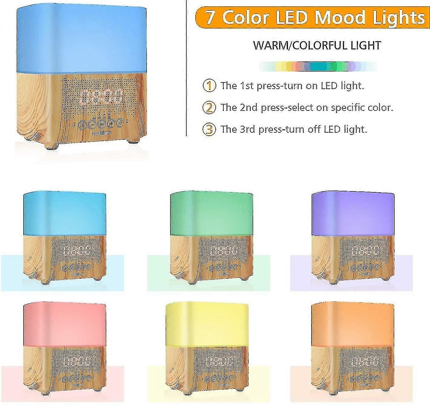 Alarm Clock Essential Oil Diffuser, Aromatherapy Diffuser With Bluetoo