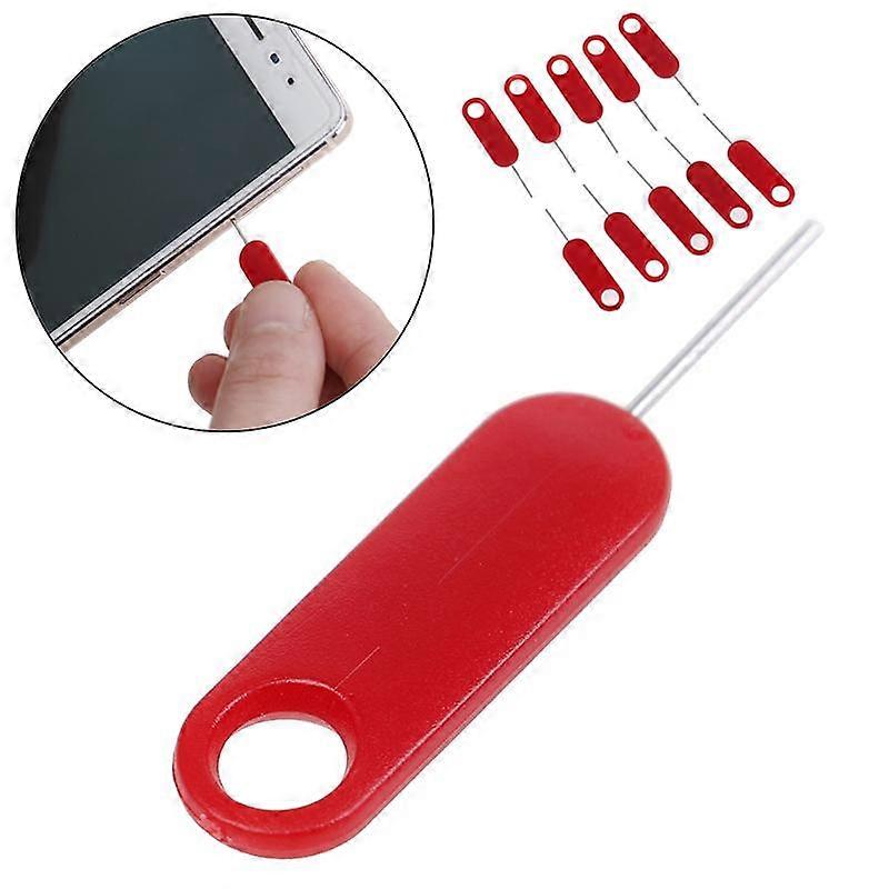 10 Pcs Red Sim Card Tray Removal Eject Pin Key Tool