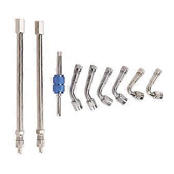 Extensores de haste de válvula Metal 45 90 135 graus Pneu Dualmente Válvula Adaptador de Extensão de Haste para Carros Picapes Caminhões Cortadores de grama