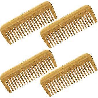 Natürliche Bambus Holz Haarkamm Umweltfreundliche breite Zahn4pcs