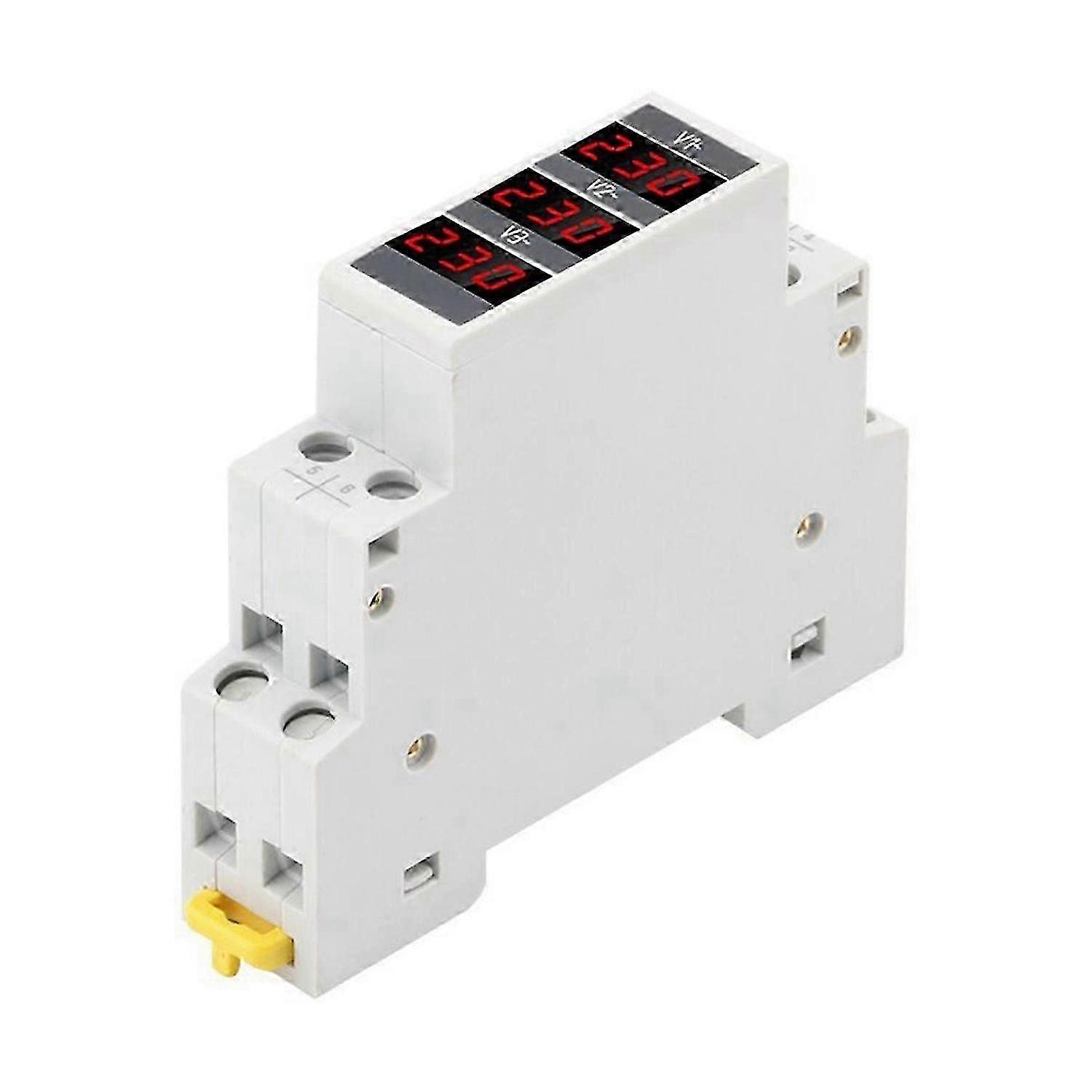 Modular LED Digital Three-Phase Voltmeter compatible with Din Rail Voltage Meter AC80-500V