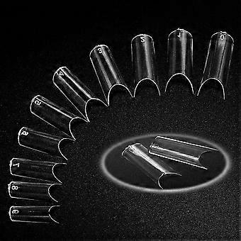 500 Pcs Clair Faux Ongles Demi Blanc Ongles Conseils Acrylique Sans Trace Faux Ongle Maison DIY Nail Art 10 Tailles