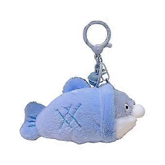 Pluche Sacabambaspis vis sleutelhanger druk om bubbels te spugen gevulde dierlijke pop sleutelhanger houder DIY handtas hanger rugzak decoratie Kids volwassenen cadeau