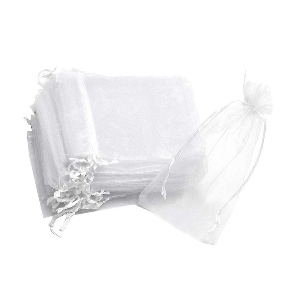 Drawstring Pocket Drawstring Bag for Storage Use 100Pcs White Fabric