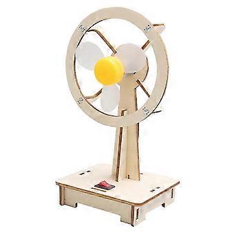 Fan Assembly Toy, Wooden Educational DIY Desktop Electric Fan Model Puzzle Kit for Children Scientific Experiments,New 2026