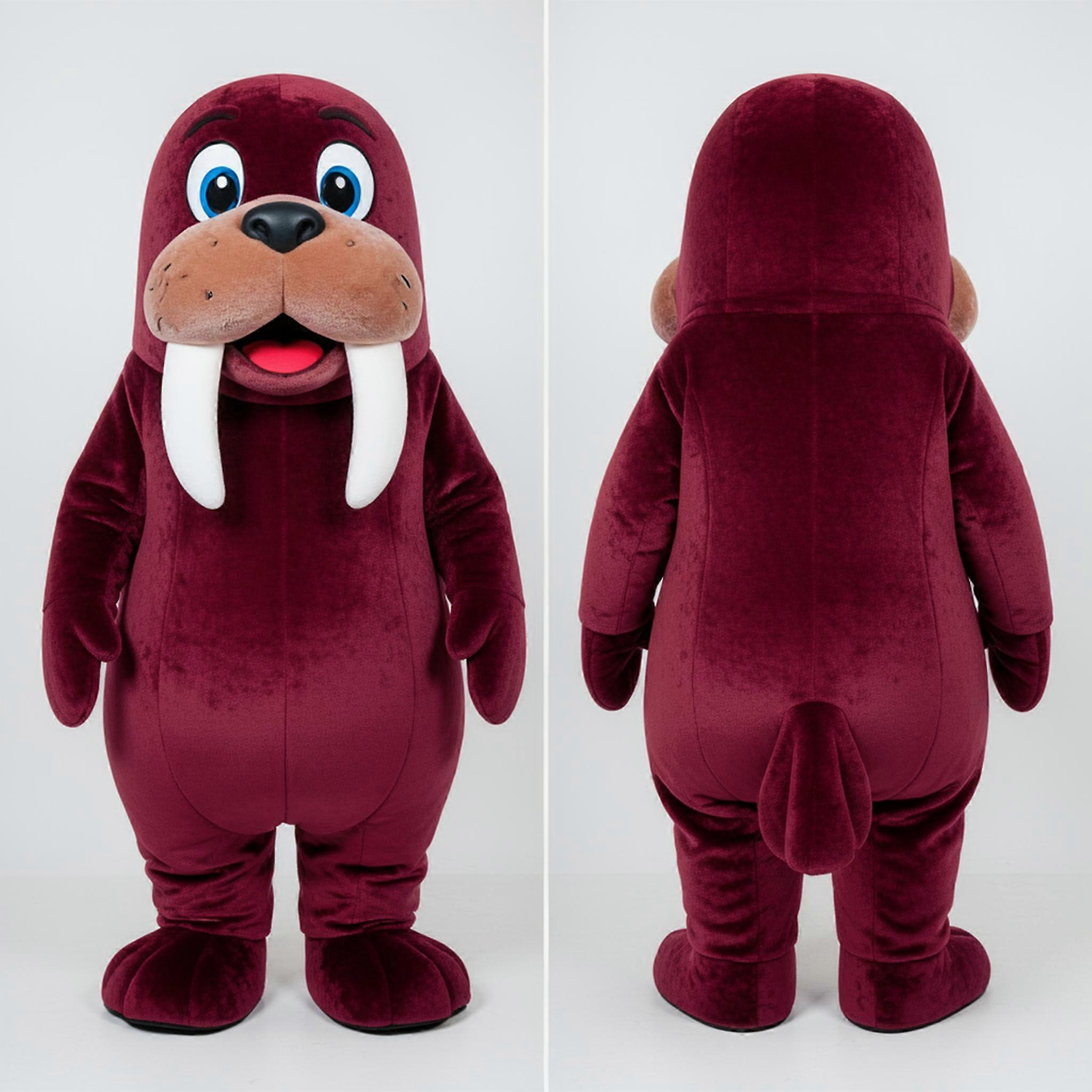 MASTICOT Maroon Rounded Walrus Mascot