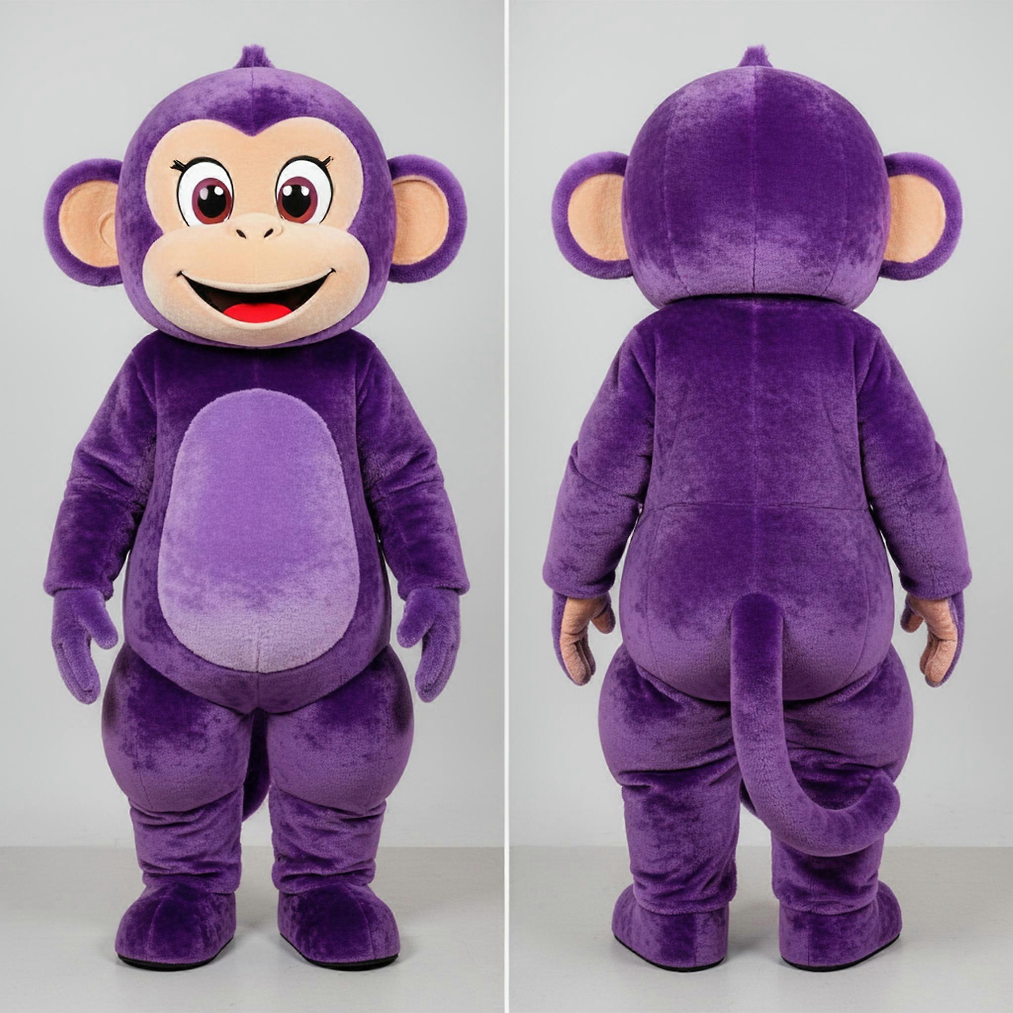 MASTICOT Vibrant Purple Playful Capuchin Monkey Mascot