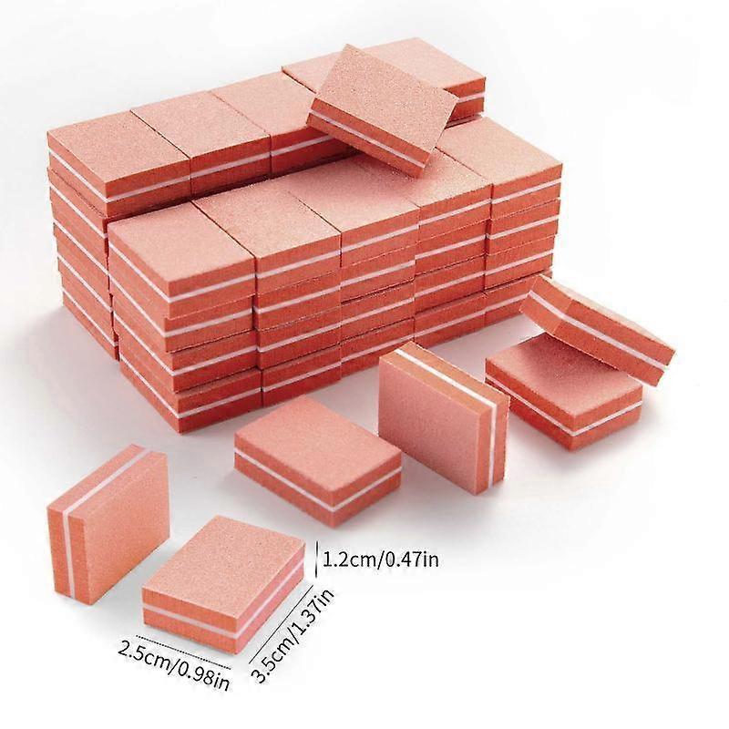 50Pcs/Pack Mini Square Sponge Nail Buffer Block Double Sided Texture Nail File Buffers For Nail Pre-Processing Polish Accessor