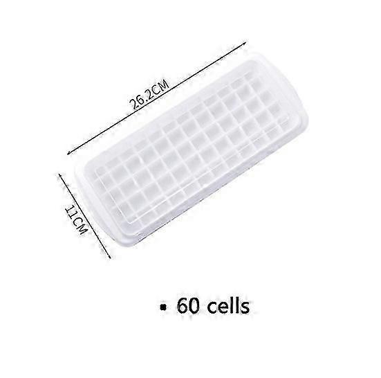2pcs 60 Grids Ice Cube Tray Plastic Ice Cube Maker Sphere Mold For Cocktail