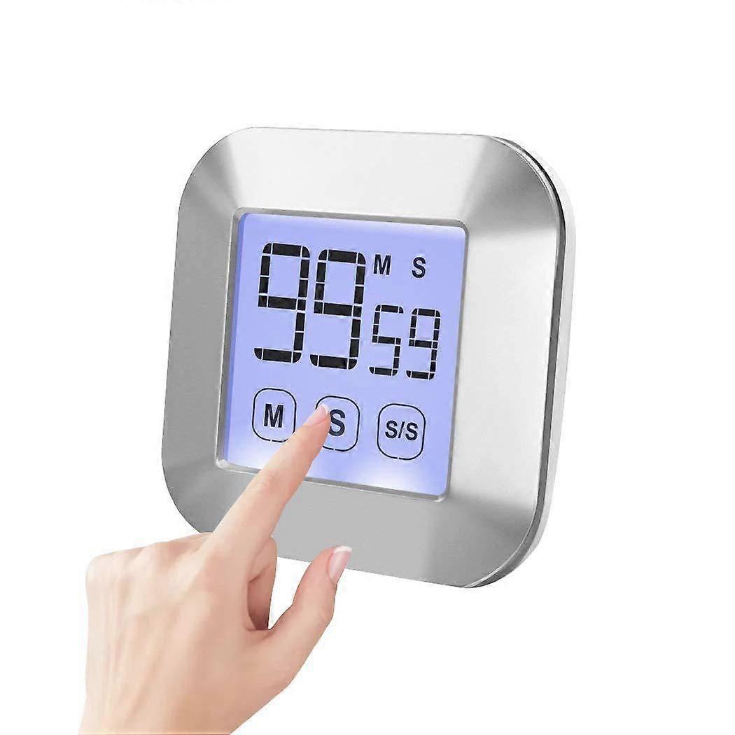 Betterlifefg-Kitchen Timer, Magnetic Digital Kitchen Timer with LED Display (Silver)