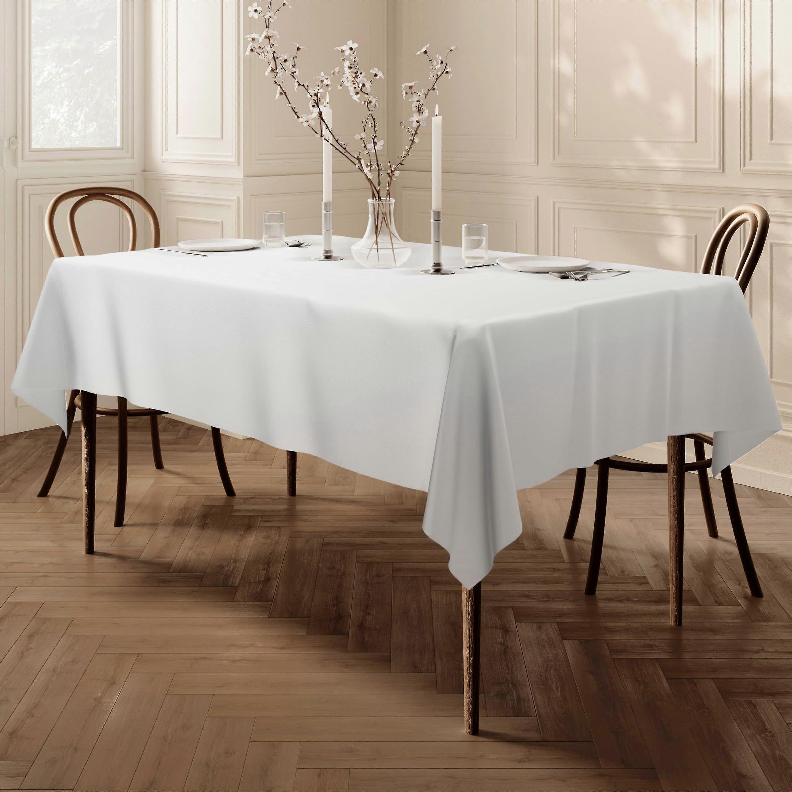 Direct Extra Large Rectangular Fabric Tablecloth 140x240cm 55"x94" White