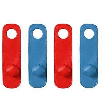 2 Pairs Red & Blue Rooster Spurs & Leg Protectors - Enhance Cockfighting Performance & Safety with Booster Gear