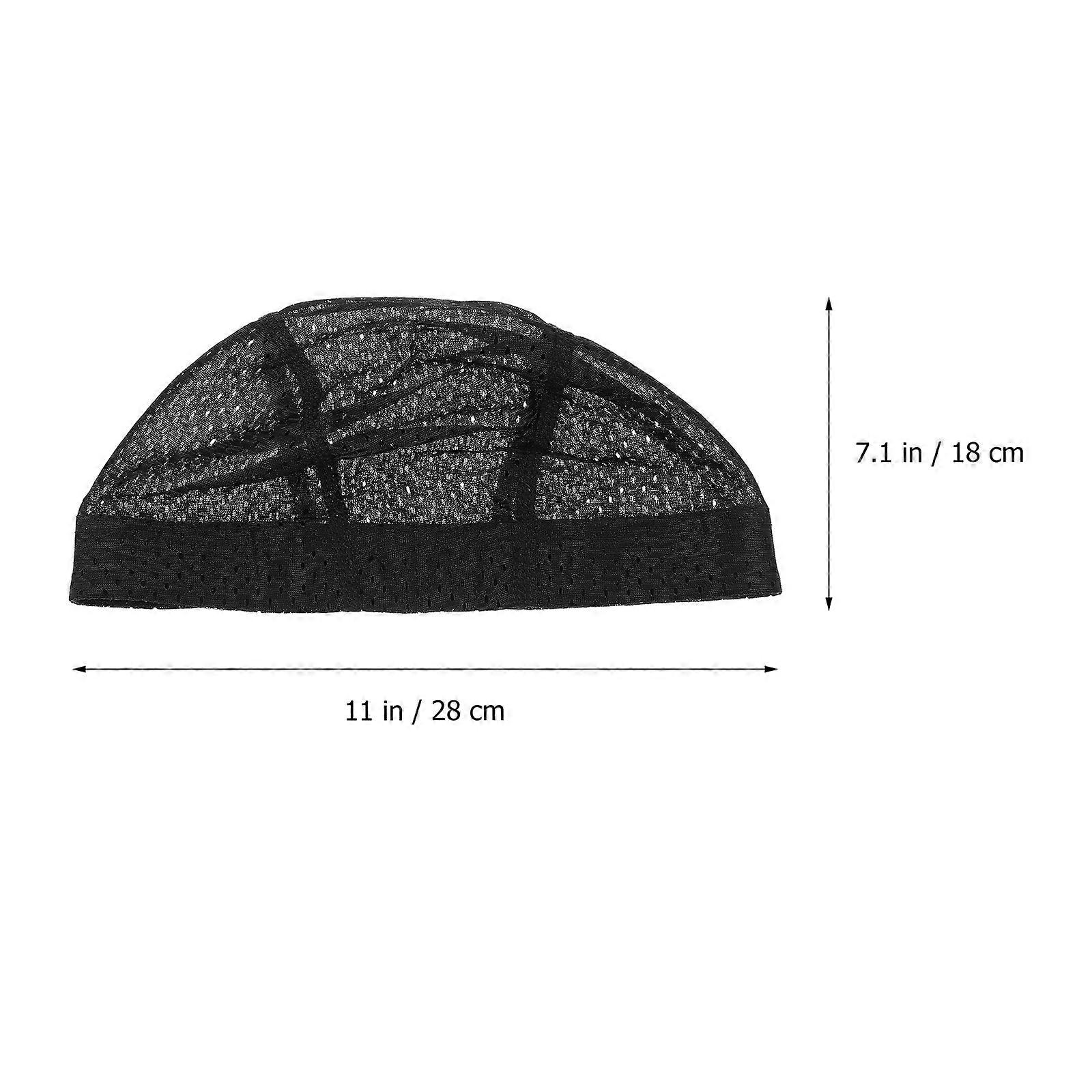 Black Wig Cap Practical Wig Hat 2Pcs Elastic Breathable Use