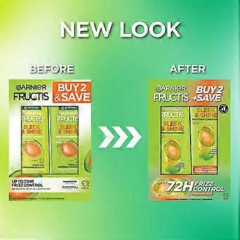 Garnier Fructis Sleek & Shine Shampoo And Conditioner For Frizzy Dry Hair 12 Fl Oz 1 Kit