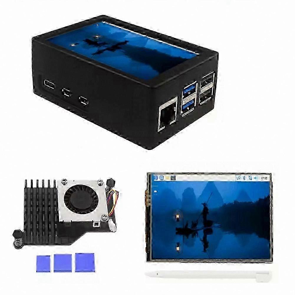 Raspberry Pi 5 Touch Screen Display with Active Cooling Fan & Case