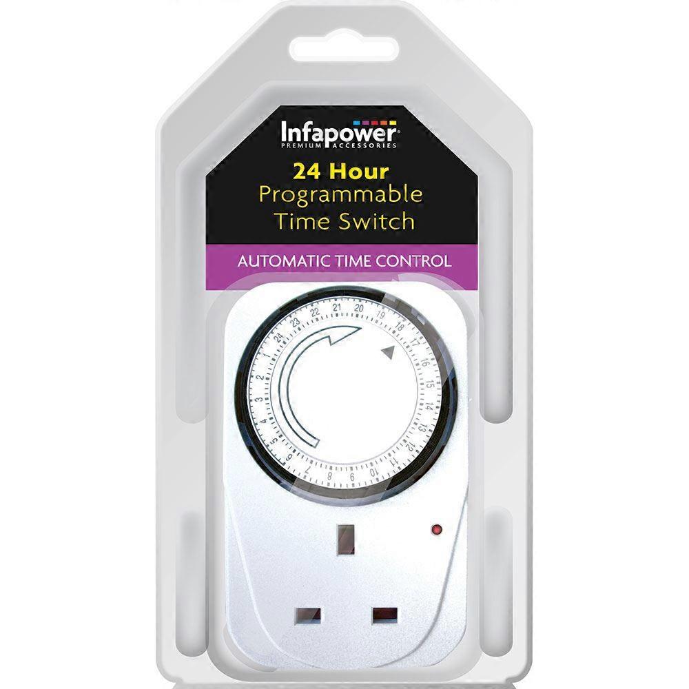 Infapower Programmable 24 Hour Switch Timer - White (X011)