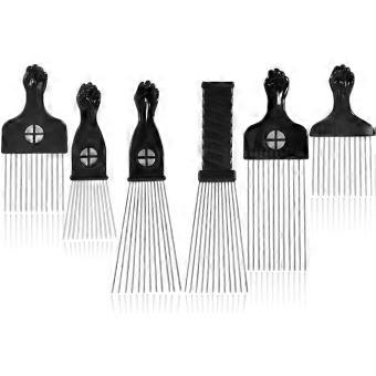 2 Pack Hair Picks for Afro, Curly Hair Styling - Metal Hairdressing Tools for Women and Men 