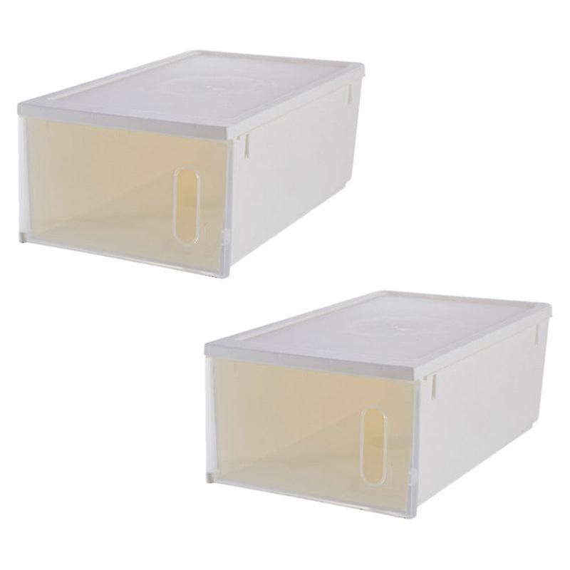 34X21cm White Shoe Racks & Organizers 2pcs Dustproof Durable Shoes Box Large Capacity Shoes Storage