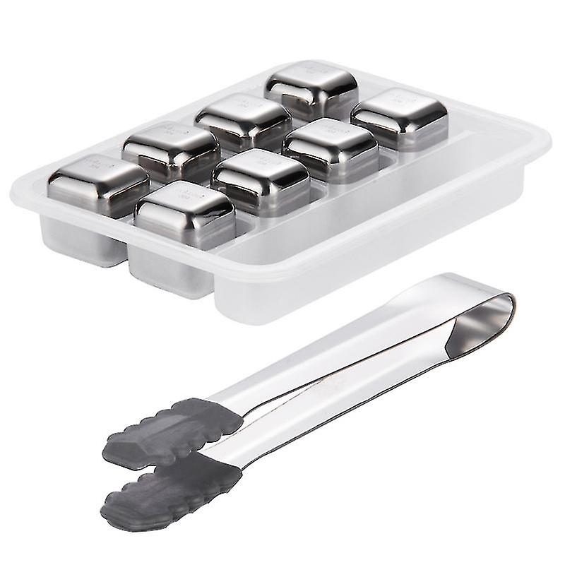 Stainless Steel Ice Cubes, 8pcs Reusable Ice Cubes, Stones, Ice Stones, Reusable Whisky Ice Cubes Stones