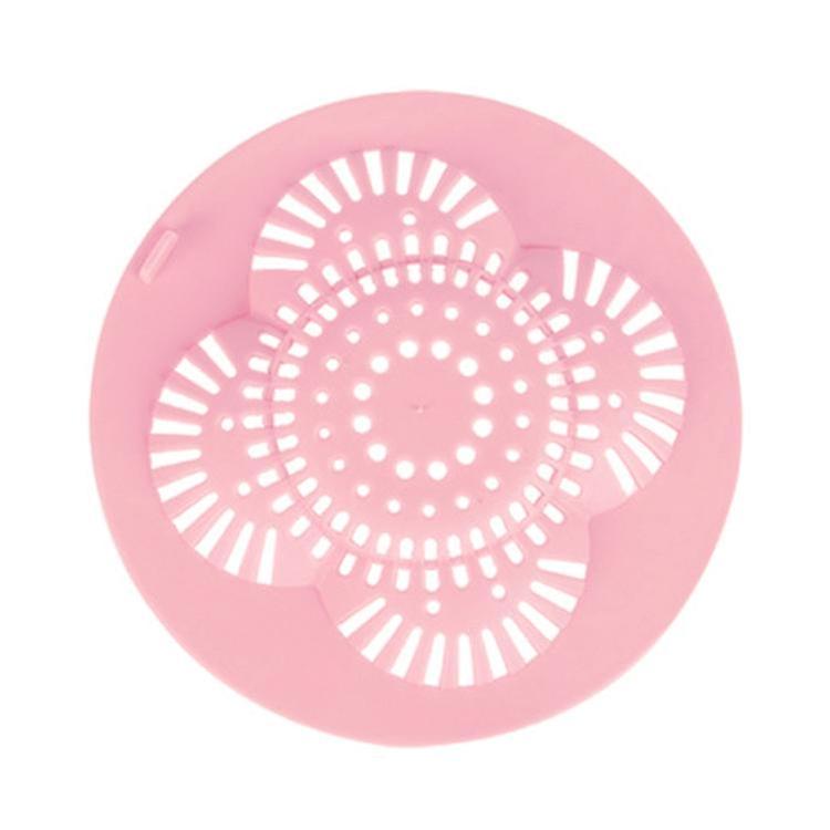 Hollow Flower Pattern Plastic Drain Cover (pink)