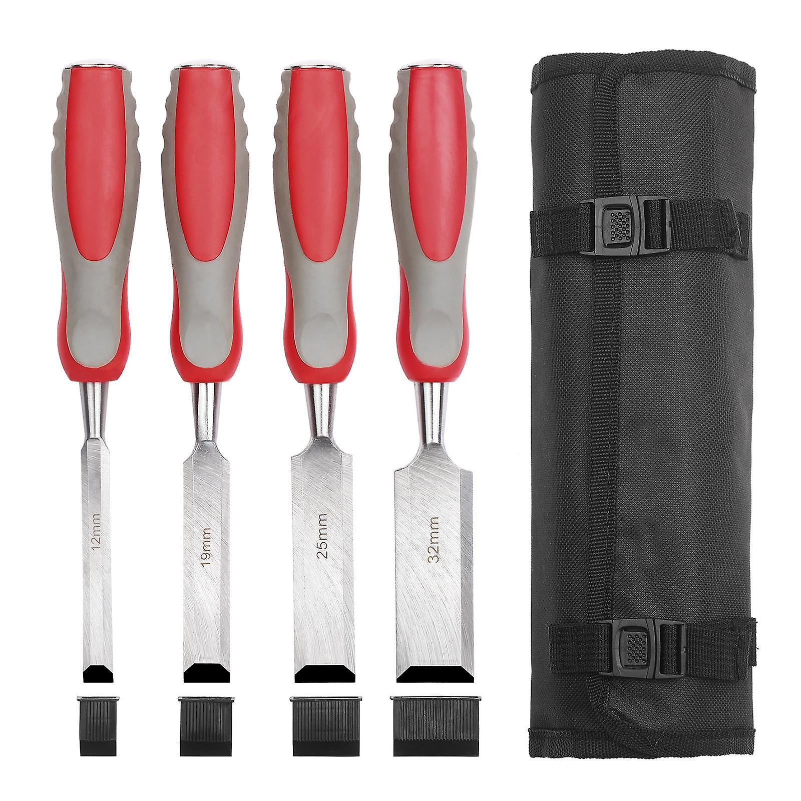 5pcs Wood Chisel Set For Carpentry with Storage Bag Non-slip Handle Woodworking Wood Carving Bench