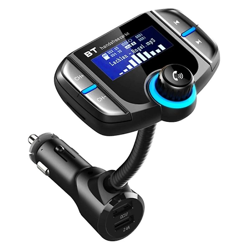 Bt70 Smart Bluetooth 4.2 Fm Transmitter Qc3.0 Quick Charge Mp3 Music Player Car Kit With 1.7 Inch Screen Support Hands Free Call Transmitters