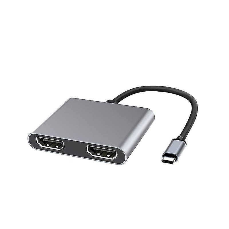2 Port Usb C Hub To Dual Hdmi-4k 60hz Dual Screen Expansion Type C Docking Station For Macbook Laptop Mobile Phone Pc