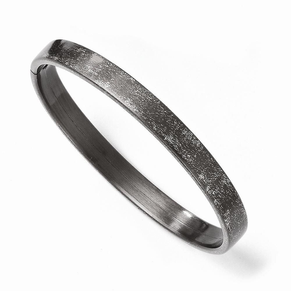 7mm 925 Sterling Silver Polished Scratch finish Ruthenium plating-Ruthenium Plated Flexible Bangle Bracelet Cuff-Bracele