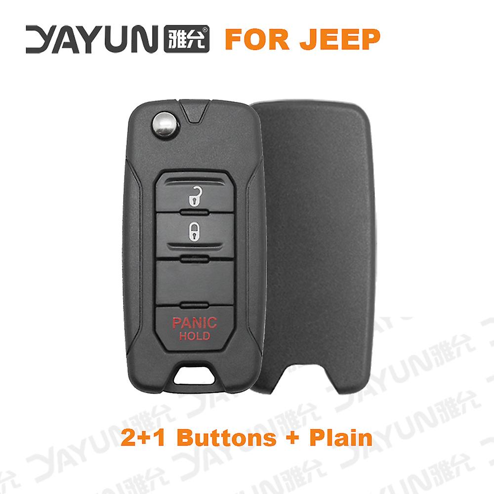 2+1 Buttons For Jeep Renegade 2015/6/7/8 Flip Remote Car Key Shell Case With Uncut Sip22 Blade Replacement With Logo 4a