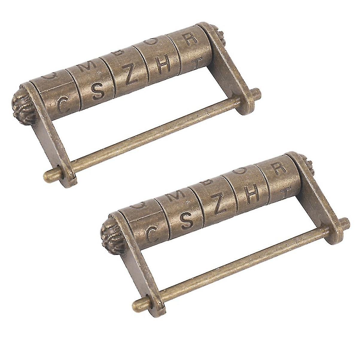 2pcs Antique Style Lock Password Locks For Box Cabinet Drawer Horizontal Opening Small Lock