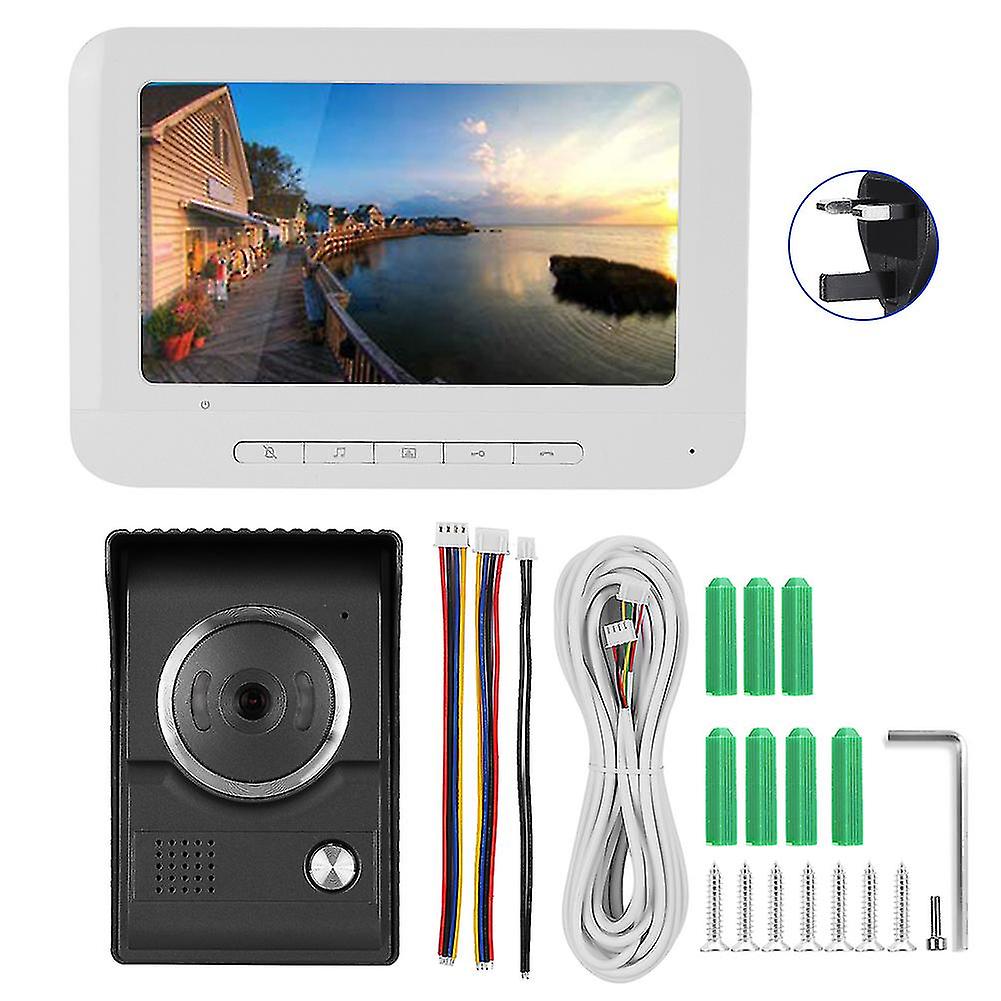 7-Inch Ir Tft-lcd Color Hd Video Intercom Monitor Surveillance Doorbell 100-240vuk Plug