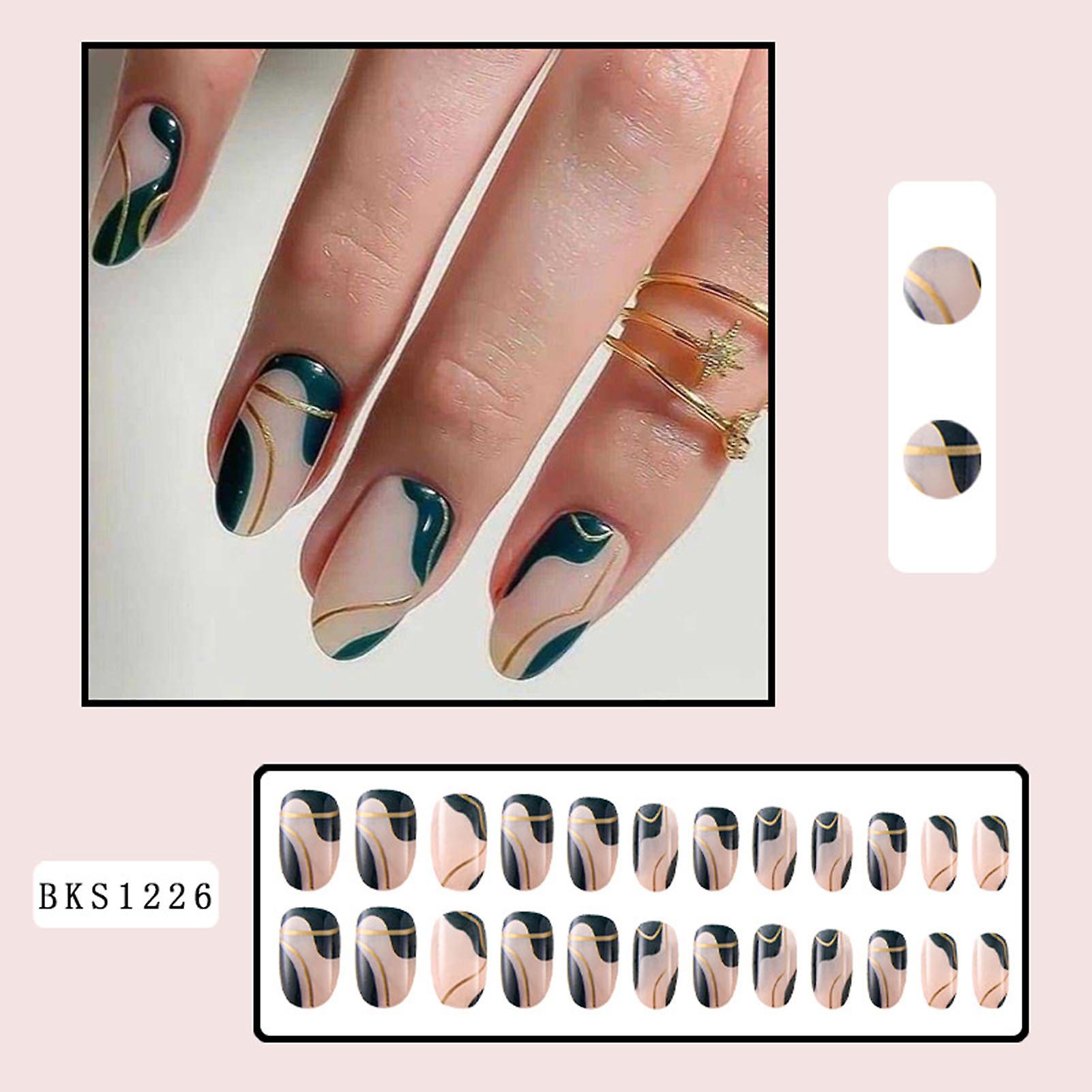Golden Lines Press-on Nails Durable & Never Splitting Fake Nails