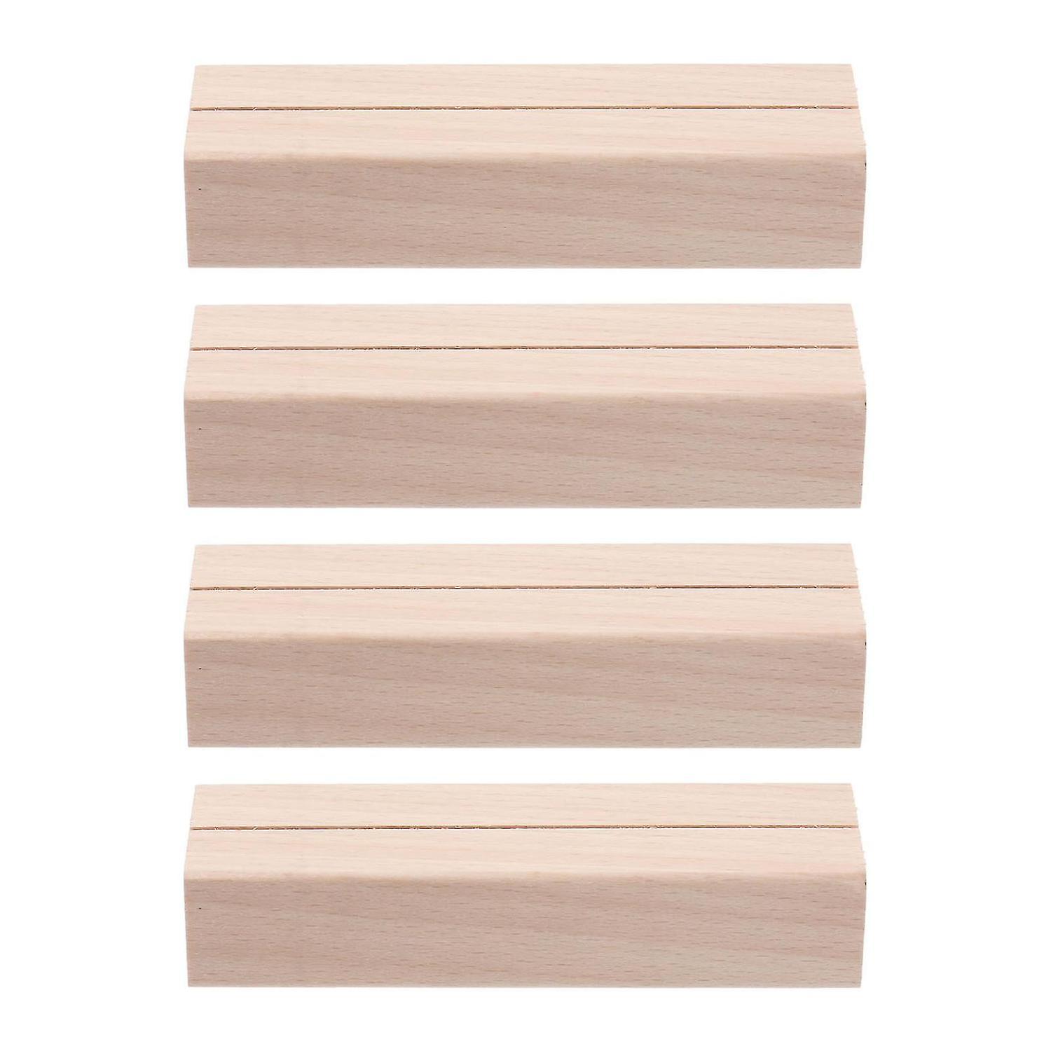 4pcs Postcard Wood Base Creative Adornment Desk Calendar Display Stand Base