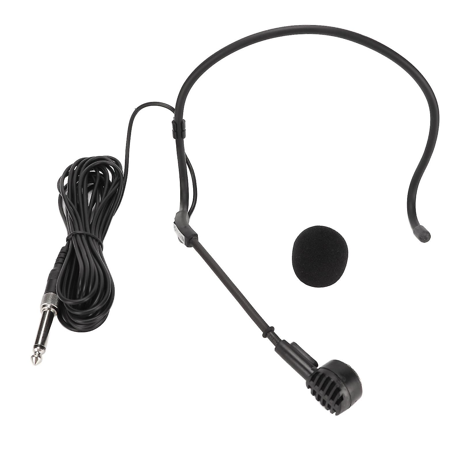 6.35mm Earhook Microphone Ergonomic Dynamic 16.4ft Wired Headset Microphone for Karaoke Speakers Amplifiers Teaching
