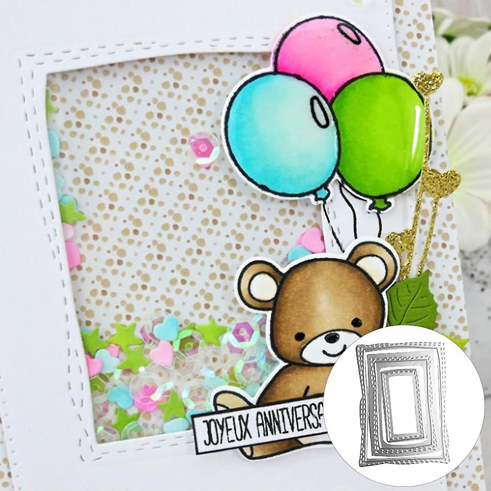 3 x Rectangle Frame Cutting Die DIY Scrapbook Paper Cards Making Stencil Mold Decor