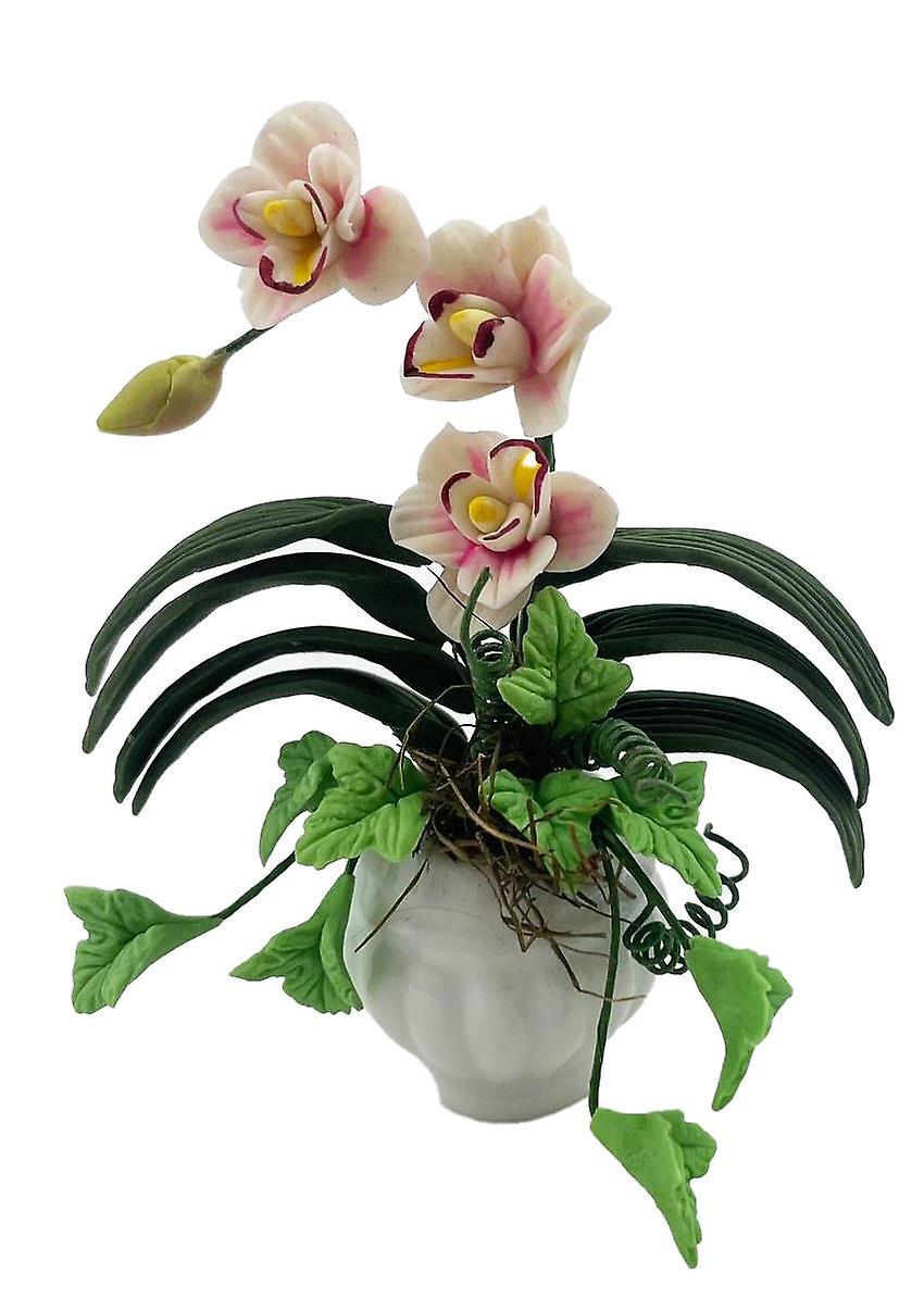 Dolls House White Lily &amp; Trailing Ivy In Pot Flower Ornament Garden Accessory