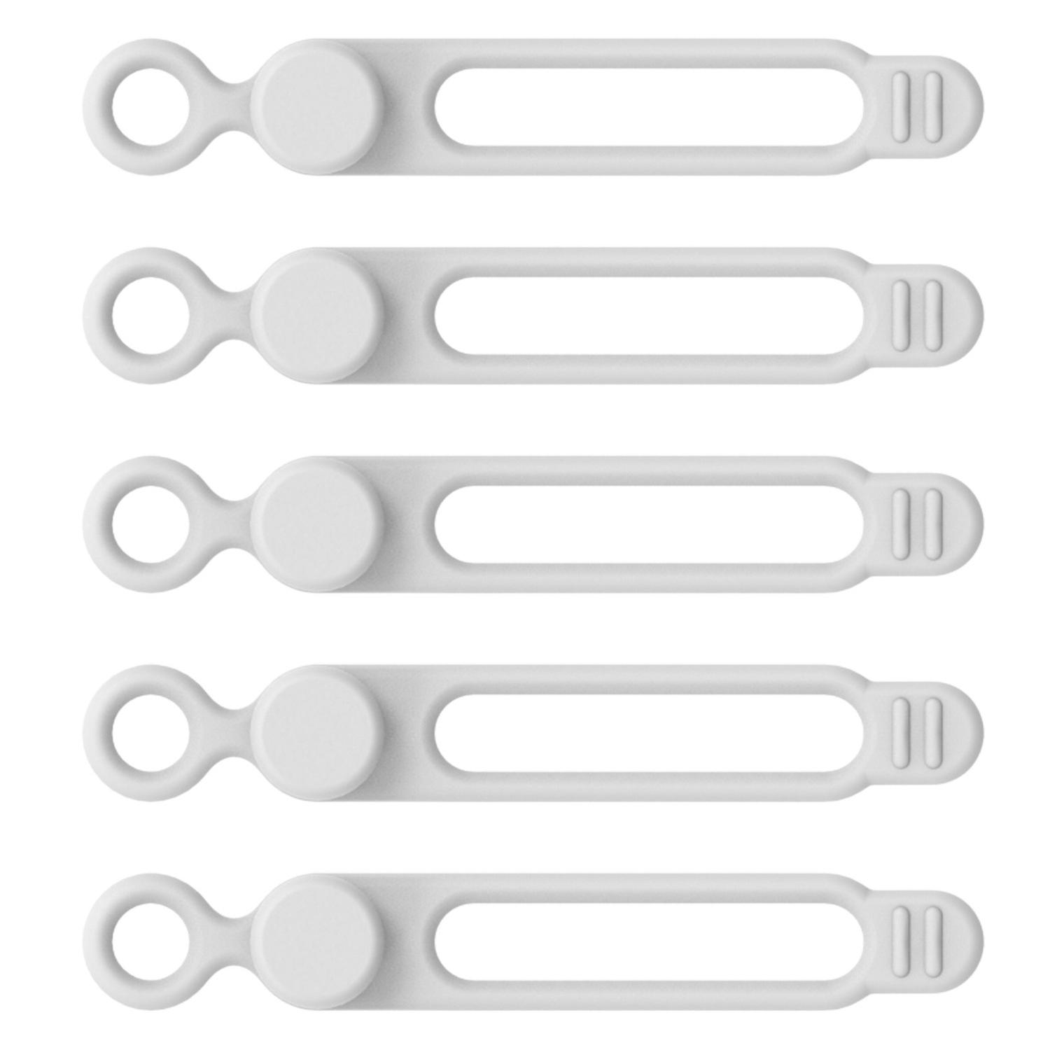 5Pcs Cable Organizer Strong Elasticity Multifunctional Soft Silicone Cable Strap Cord Protector Desk