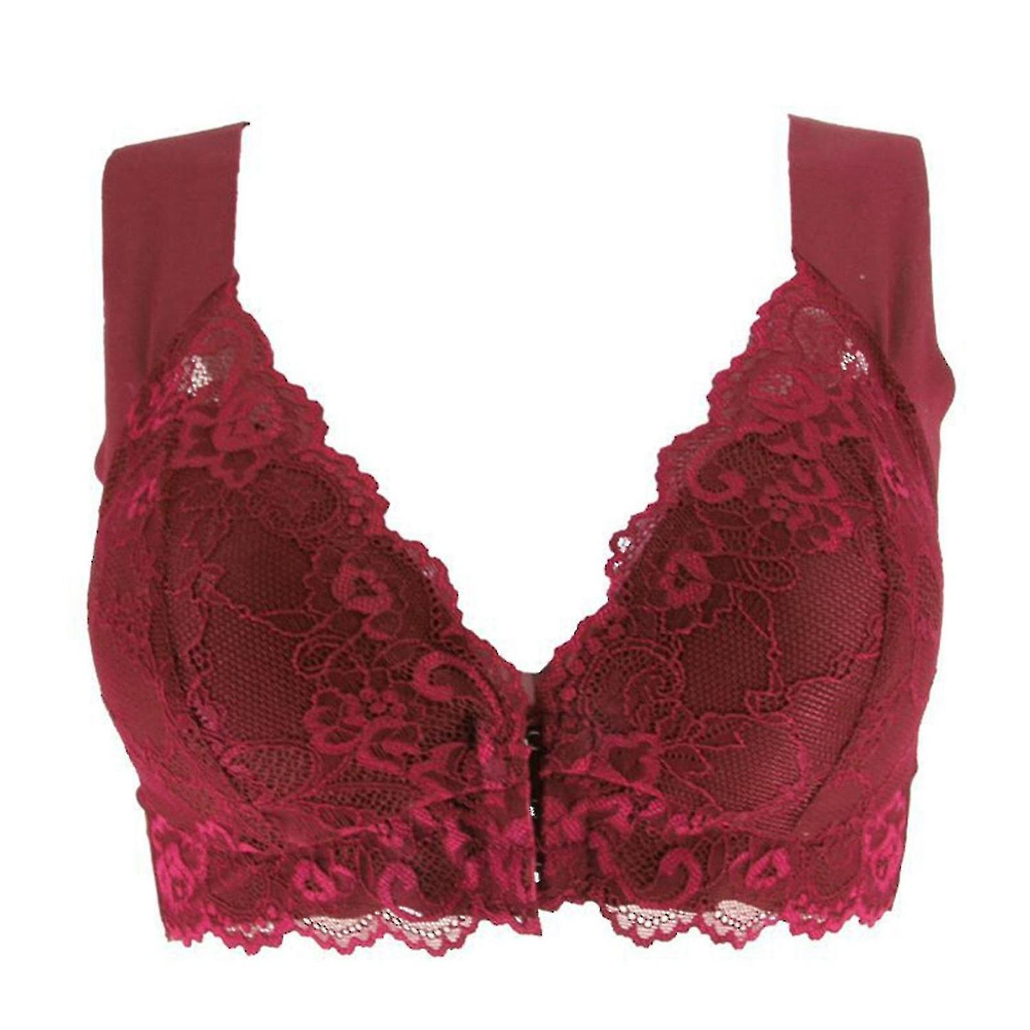 Front Closure Bra With Floral Lace Lift Stretch 5d Shaping Seamless Bra Push Up Full Coverage Underw