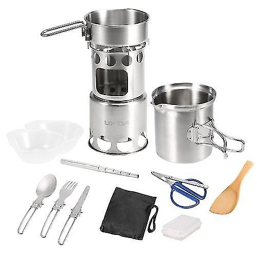 Camping Cookware Dinnerware 12pcs Cookware Mess Kit Outdoor