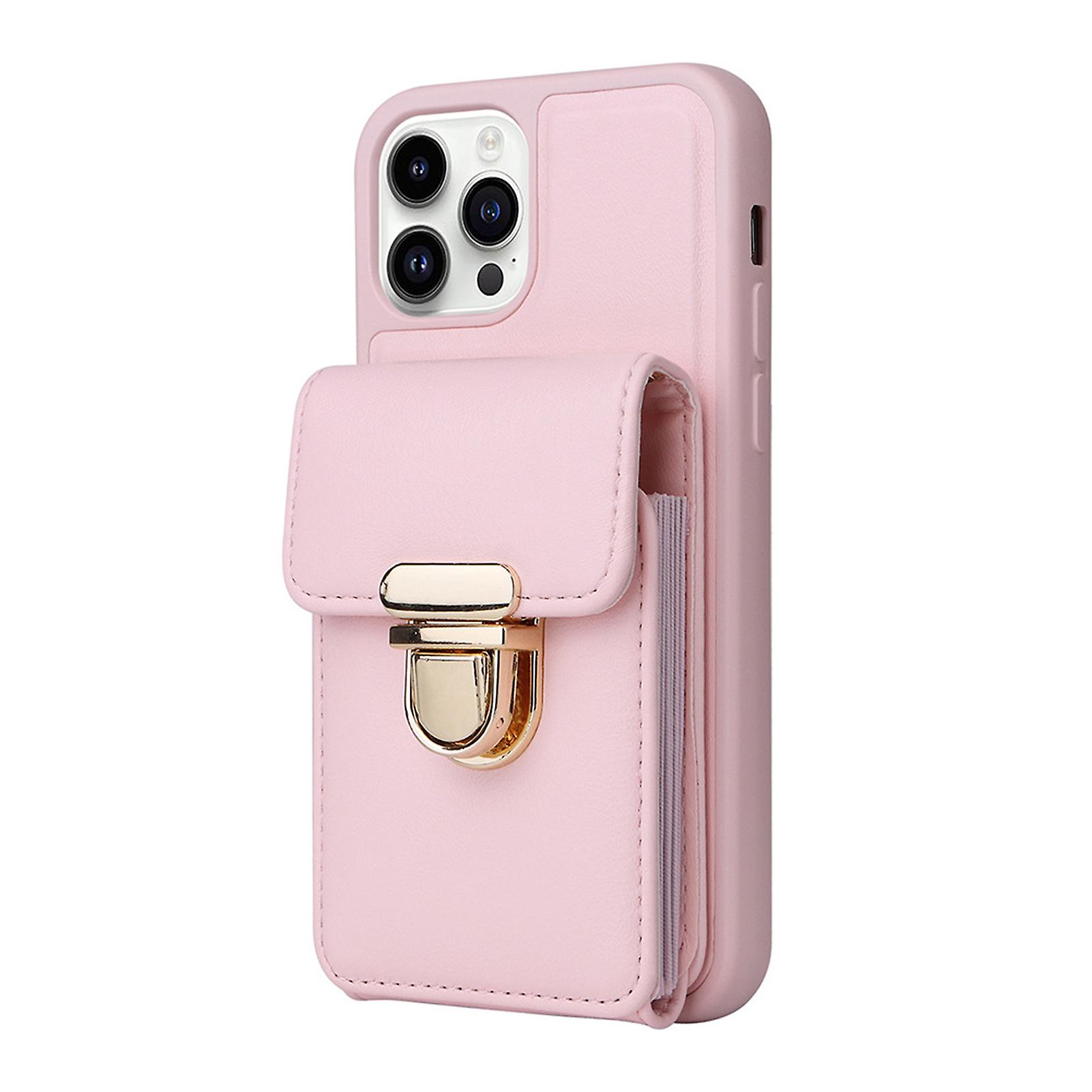 Mobile Phone Case with Back Pockets Portable Crossbody Phone Bag Anti-scratch Protective Case Faux Leather Shell Phone Protector for iPhone14 Series