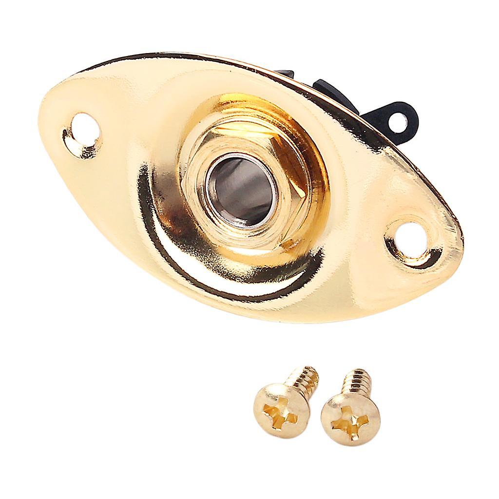 Oval 1/4" 6.35mm Electric Guitar Ukulele Output Input Jack Plug Socket gold