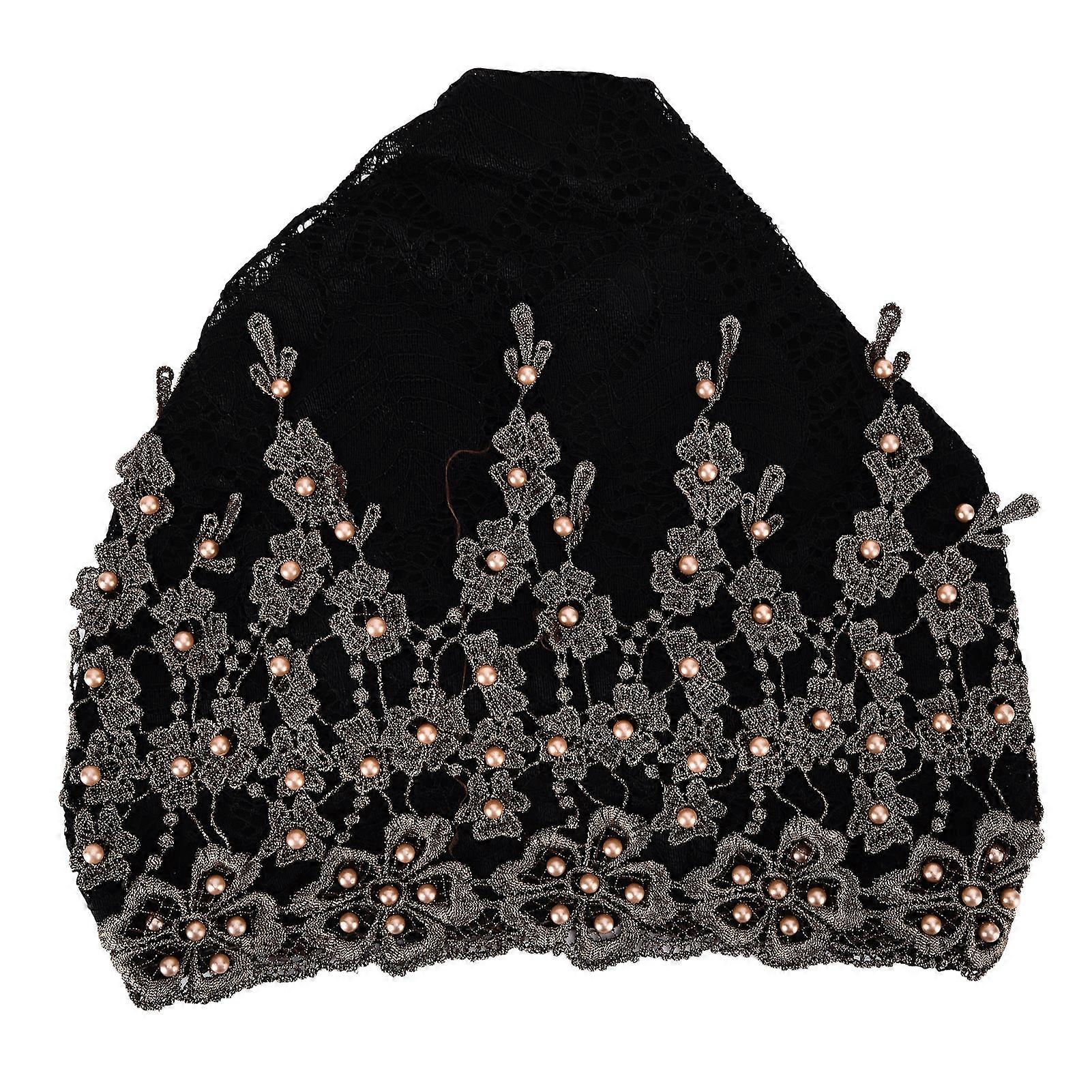 Head wrap Μοντέρνο γυναικείο μουσουλμανικό κασκόλ τουρμπάνι ανασυρόμενο ρετρό κεντημένο καπέλο με χάντρες