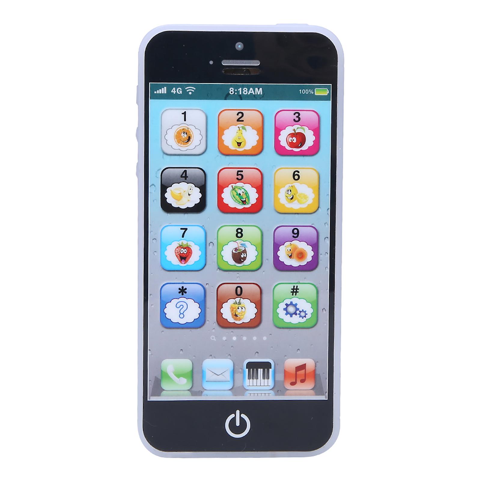 Machine d'apprentissage de l'anglais pour bébé, musique, lumière, écran tactile, téléphone portable, jouet, développement de la petite enfance, noir